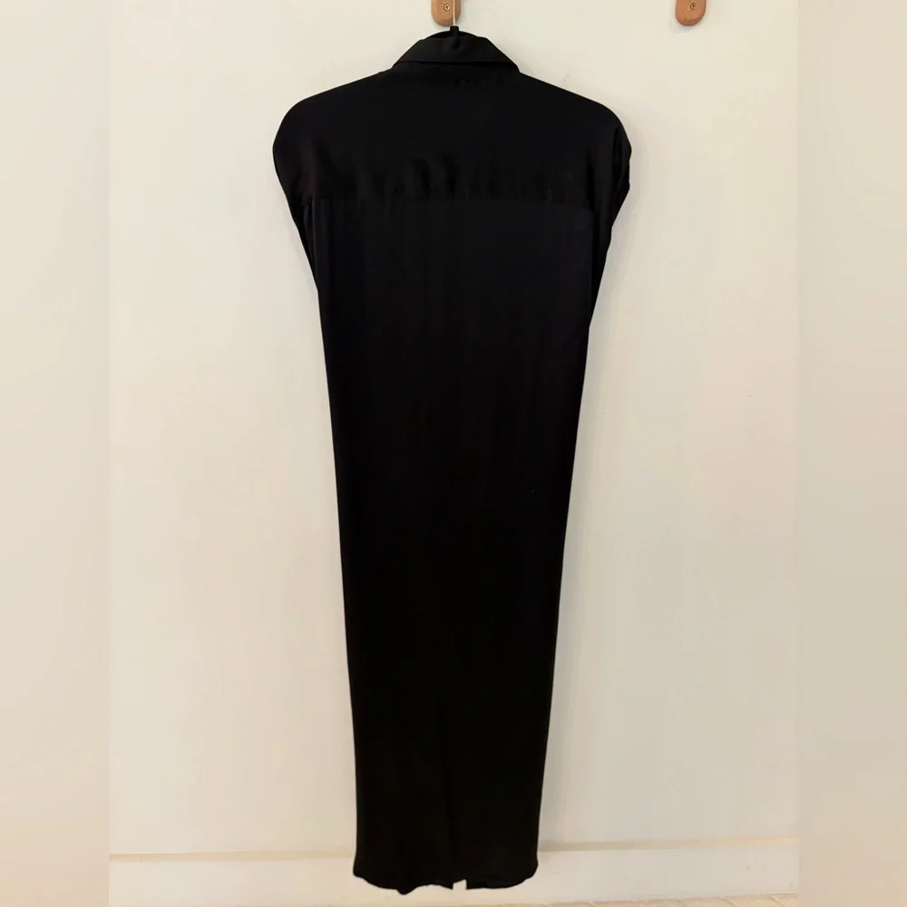 R13 silk satin black shirtdress - Picture 6 of 8
